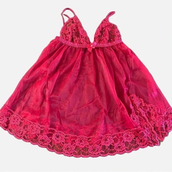 Frederick red babydoll w/ side slit - Picture 2 of 13